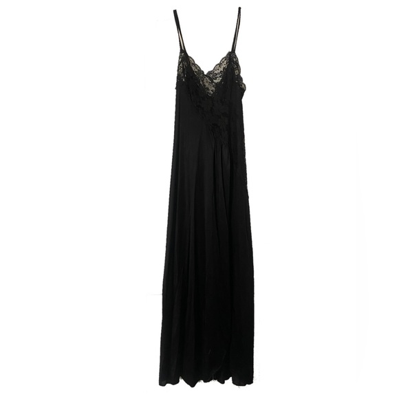 Vintage Other - Vintage Style Black Lace Sleeveless Maxi Slip Dress